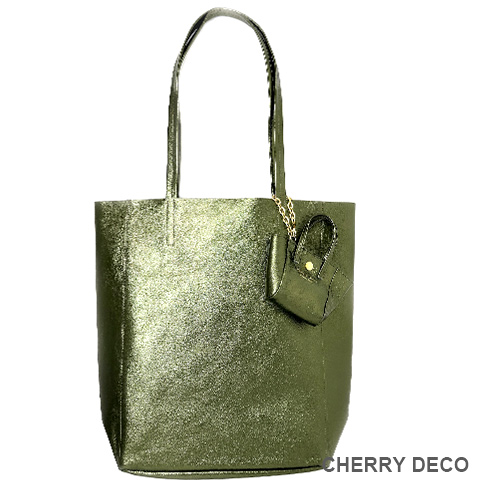 本革Mトート(メタルKhaki)の商品画像