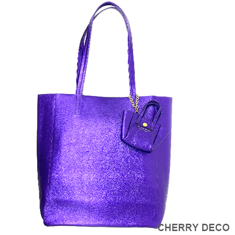 本革Mトート(メタルPurple)の商品画像
