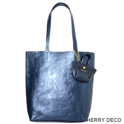 本革Mトート(メタルNavy)の商品画像
