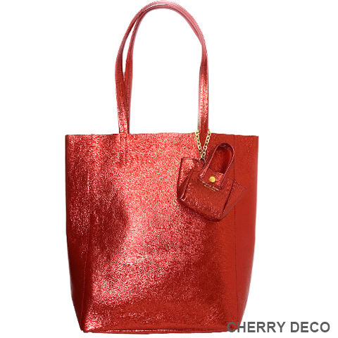 本革Mトート(メタルRed)の商品画像