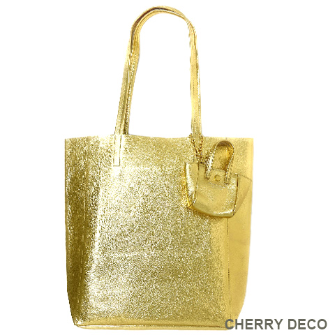 本革Mトート(メタルGold)の商品画像