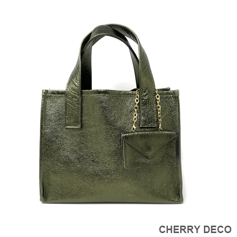 本革 Candy Color Tote (Khaki)の商品画像