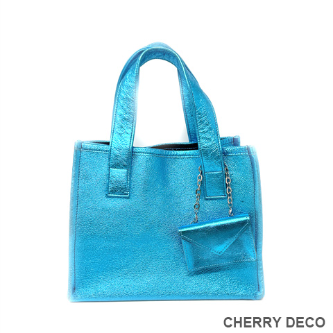 本革 Candy Color Tote (Turqoise)の商品画像