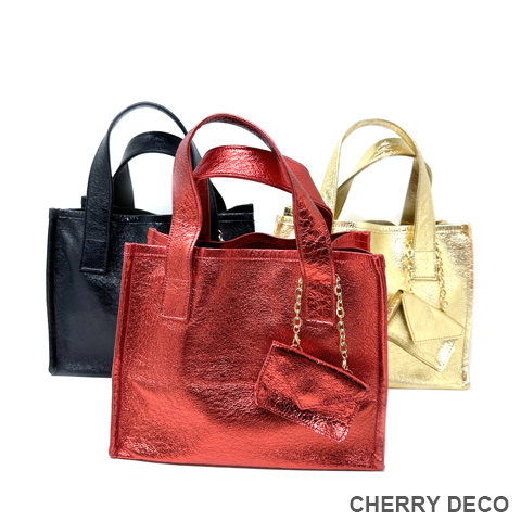 本革 Candy Color Tote (Black・ Red・Gold)の商品画像
