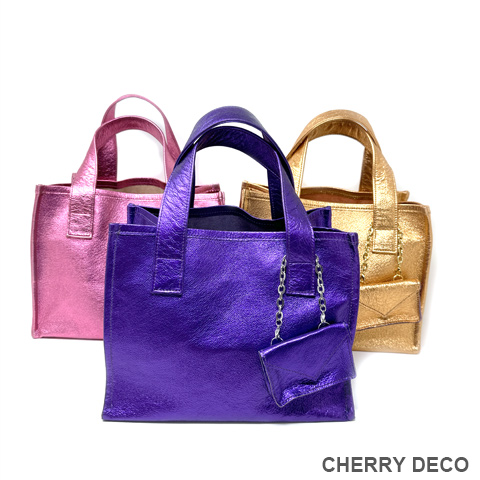 本革 Candy Color Tote (Purple・Pink・Orange)の商品画像