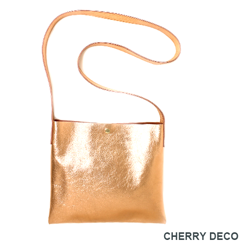 本革サコッシュ(メタルPeach)の商品画像